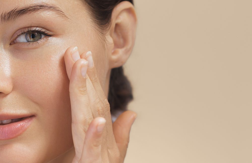 Close-up of a woman’s smooth and glowing skin after a chemical peel in Costa Mesa.</p>
<p>