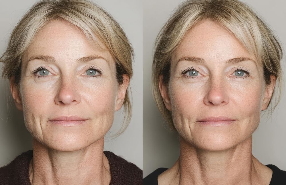 A woman receiving a relaxing Diamond Glow facial treatment.