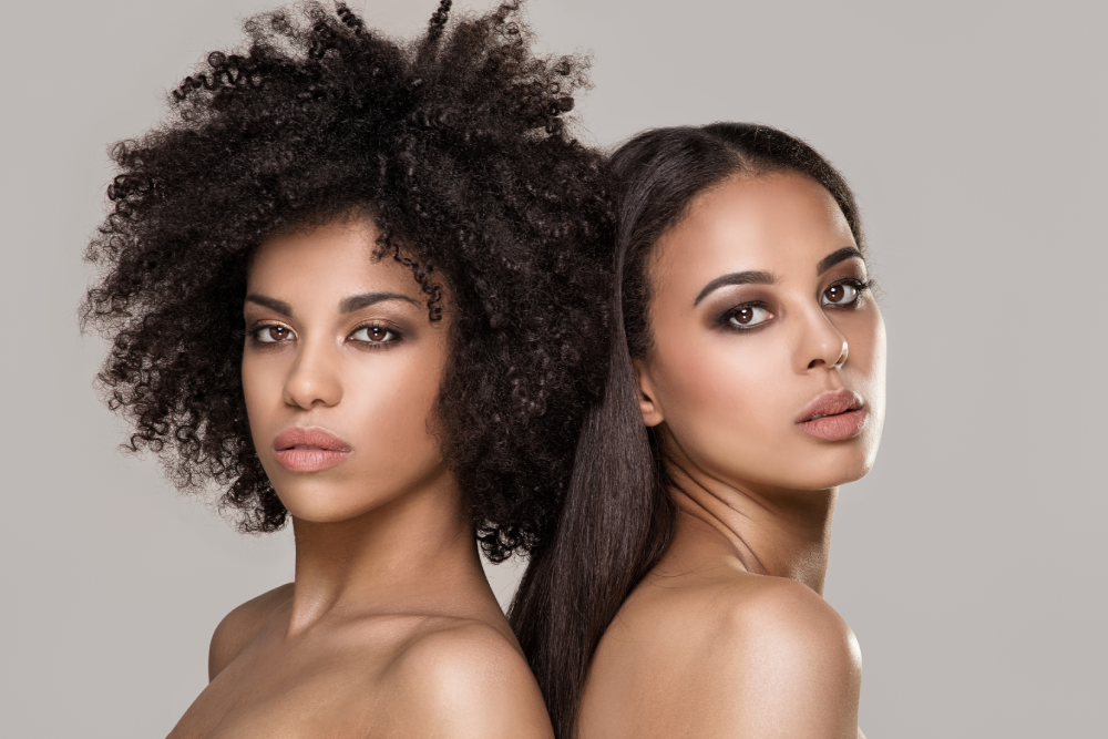 Two women representing diverse beauty standards post-clinical trial results.