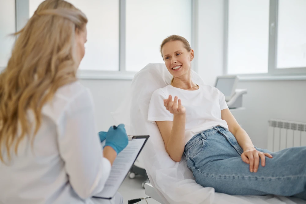Patient discussing Medicare options with a healthcare provider.